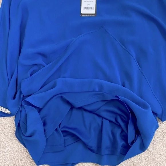 Frank Lyman NWT Women's Imperial Blue Pants Outfit w/ Chiffon Overlay Size L - Picture 10 of 16